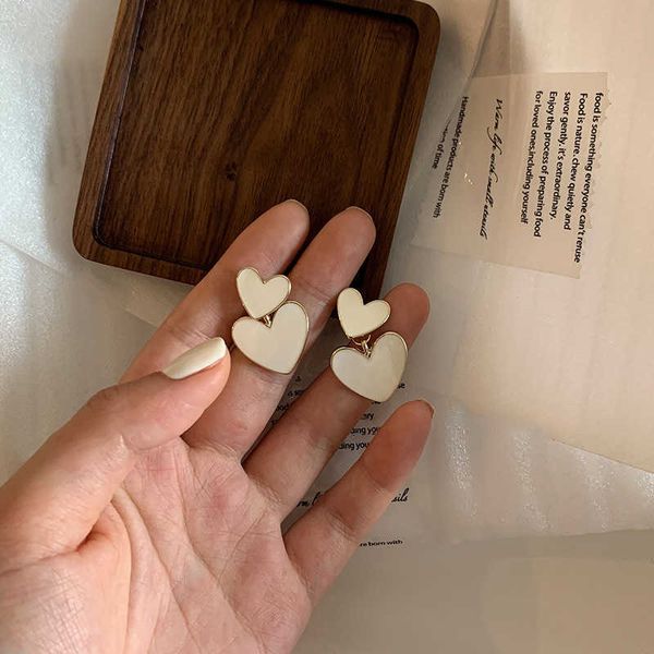925 silver charm needle versatile double love earrings south korea east fashion personality earrings simple, Golden
925 silver charm needle versatile double love earrings south korea east fashion personality earrings simple, Golden