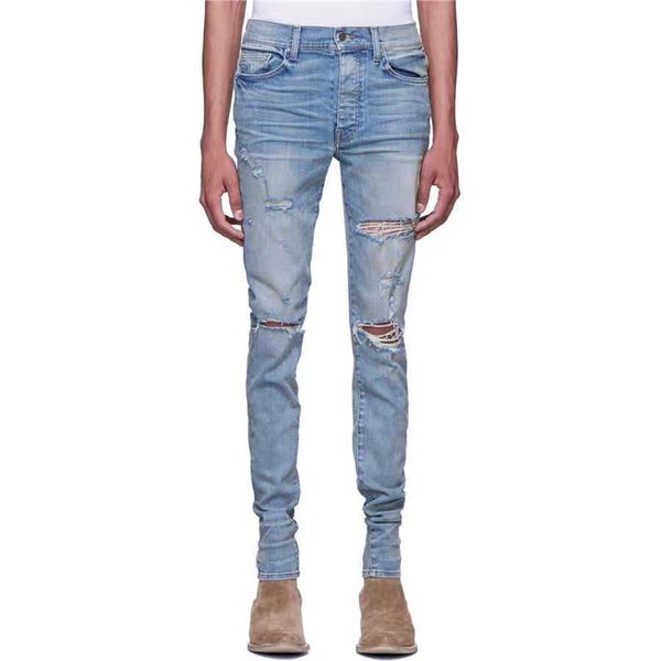 men's jeans amri ripped pants fashion hip hop brand indigo tight worn women's high street fog slim fit denim elastic xmd9 miri pat, Blue
men's jeans amri ripped pants fashion hip hop brand indigo tight worn women's high street fog slim fit denim elastic xmd9 miri pat, Blue