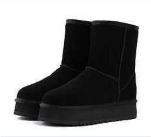 winter women platform boots classic designer half booties fur snow boots, Black
winter women platform boots classic designer half booties fur snow boots, Black