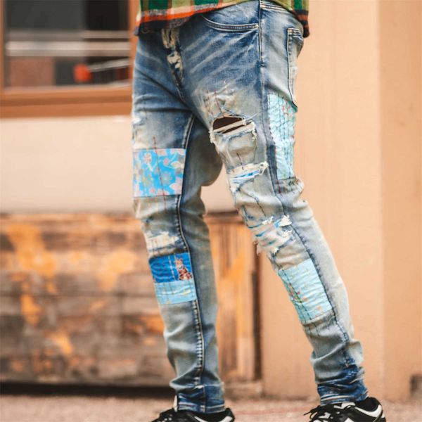 men's jeans amri ripped pants fashion hip hop thin patch embroidery elastic waist hole loose large men slim fit denim qt7e miri blue bl
men's jeans amri ripped pants fashion hip hop thin patch embroidery elastic waist hole loose large men slim fit denim qt7e miri blue bl
