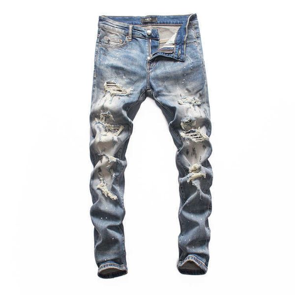 men's jeans amri ripped pants fashion hip hop clothing dark blue hole drill 8096 slim fit denim elastic neza miri patch black casual le
men's jeans amri ripped pants fashion hip hop clothing dark blue hole drill 8096 slim fit denim elastic neza miri patch black casual le
