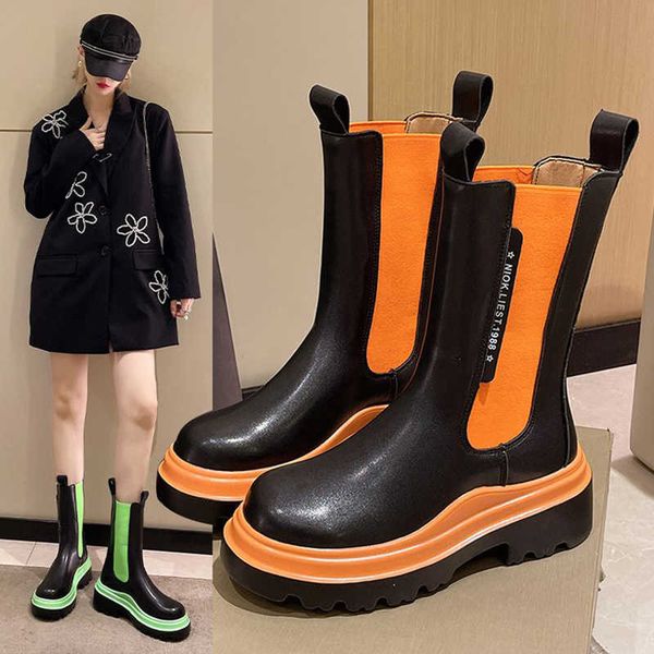 boots chunky platform orange ankle for women autumn 2022 mix color chelsea woman pu leather slip on motorcycle shoes y2211, Black
boots chunky platform orange ankle for women autumn 2022 mix color chelsea woman pu leather slip on motorcycle shoes y2211, Black