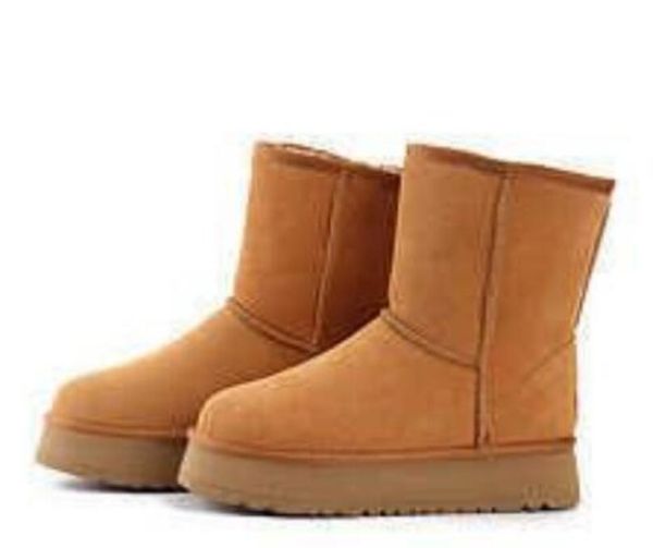 women platforms half boots fashion winter woman genuine suede leather thick bottom warm booties, Black
women platforms half boots fashion winter woman genuine suede leather thick bottom warm booties, Black