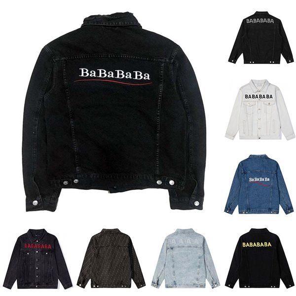designers mens denim jacket casual jackets letter print coats long sleeve fashion women outerwear clothing couple paris style, Black;brown
designers mens denim jacket casual jackets letter print coats long sleeve fashion women outerwear clothing couple paris style, Black;brown