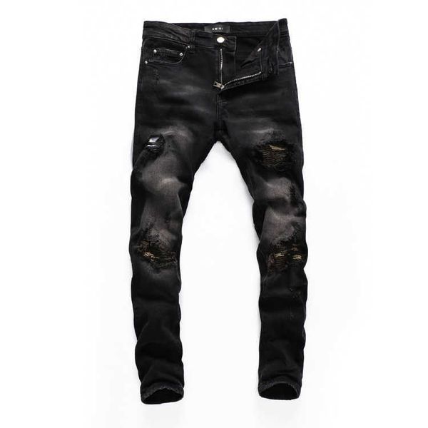 men's jeans amri ripped pants fashion hip hop high street male youth black hole patch micro elastic large trousers slim fit denim k4lt, Blue
men's jeans amri ripped pants fashion hip hop high street male youth black hole patch micro elastic large trousers slim fit denim k4lt, Blue