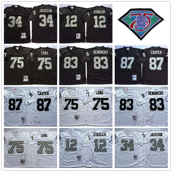 throwback football 75th mitchell and ness 34 bo jackson jersey 12 ken stabler 75 howie long 82 ai davis 83 ted hendricks 87 dave casper 1974, Black;red
throwback football 75th mitchell and ness 34 bo jackson jersey 12 ken stabler 75 howie long 82 ai davis 83 ted hendricks 87 dave casper 1974, Black;red