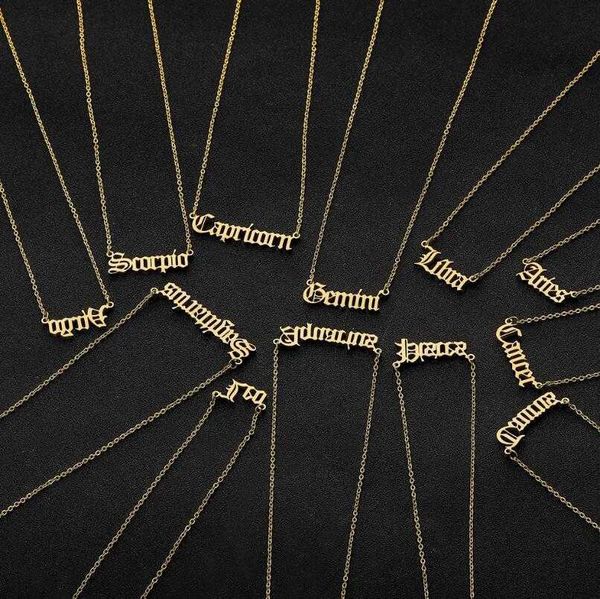 personalized letter zodiac necklace constellation necklaces custom stainless steel old english necklace birthday jewelry gifts, Silver
personalized letter zodiac necklace constellation necklaces custom stainless steel old english necklace birthday jewelry gifts, Silver