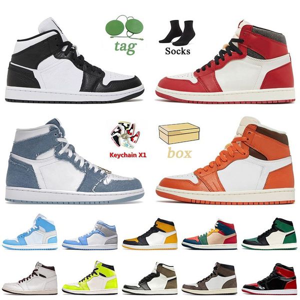 2023 with socks box jumpman 1 basketball shoes 1s mid homage high lost found starfish denim taxi yellow toe patent bred dark mocha seafoam w
2023 with socks box jumpman 1 basketball shoes 1s mid homage high lost found starfish denim taxi yellow toe patent bred dark mocha seafoam w