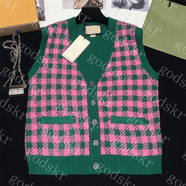 plaid knitted vest womens coats designer sweater for women high end ladies vests outerwear, White;black
plaid knitted vest womens coats designer sweater for women high end ladies vests outerwear, White;black