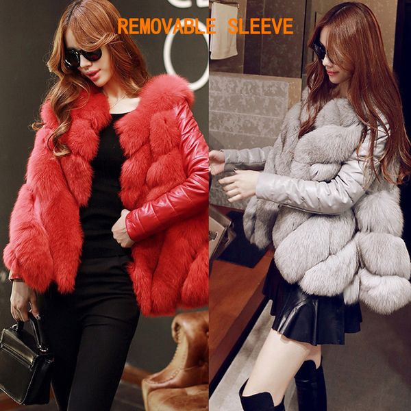 women coat thanksgiving gift winter imitation fox faux fox fur removable sleeve jacket outdoor leisure fashion street pure color medium and, Black
women coat thanksgiving gift winter imitation fox faux fox fur removable sleeve jacket outdoor leisure fashion street pure color medium and, Black