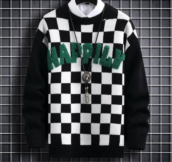 men's sweaters winter new for fashion argyle knitwear thick warm knitted pullover sweaters casual loose male jumpers, White;black
men's sweaters winter new for fashion argyle knitwear thick warm knitted pullover sweaters casual loose male jumpers, White;black