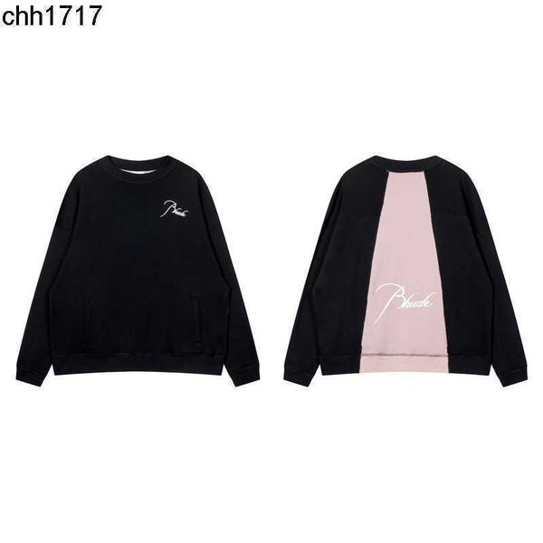 street fashion rhudes cutting splice letter embroidery round neck pullover male casual female couple sweater, Black
street fashion rhudes cutting splice letter embroidery round neck pullover male casual female couple sweater, Black