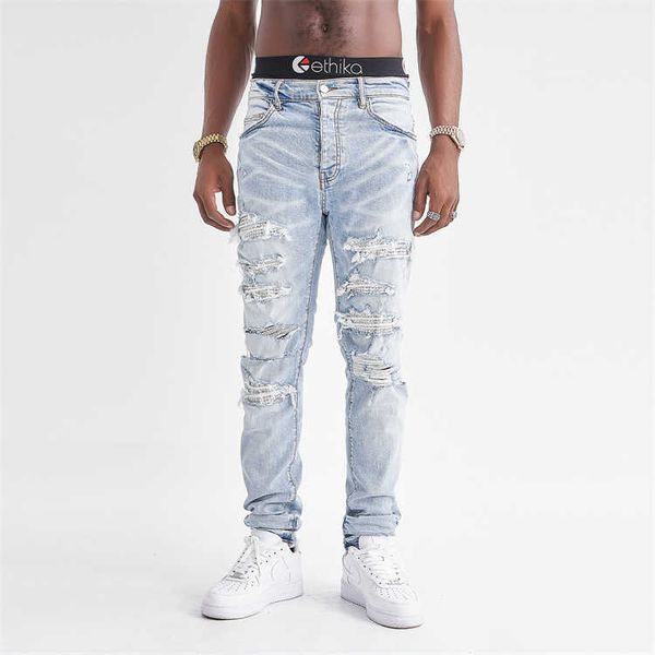 men's jeans amirs designer fashion pants cool stylish leisure ripped brand amri hip hop classic blue white diamond high elastic hole sl
men's jeans amirs designer fashion pants cool stylish leisure ripped brand amri hip hop classic blue white diamond high elastic hole sl
