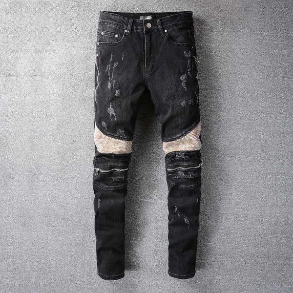 men's jeans amri ripped pants fashion hip hop new casual high street worn out washed splash ink color painting slim fit 809 denim elast, Blue
men's jeans amri ripped pants fashion hip hop new casual high street worn out washed splash ink color painting slim fit 809 denim elast, Blue
