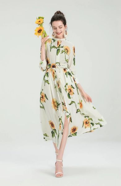 dresses women's round neck belt 3/4 sleeve printed long skirt with single breasted lining dress is thin and elegant dress, Black
dresses women's round neck belt 3/4 sleeve printed long skirt with single breasted lining dress is thin and elegant dress, Black