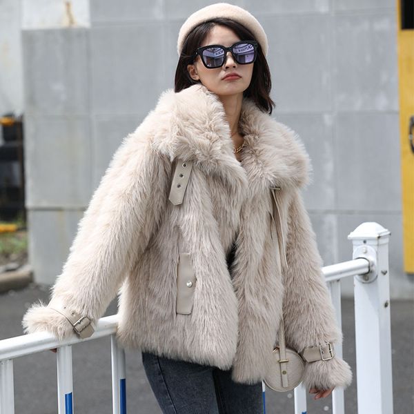 women coat thanksgiving gift winter imitation fox faux fox fur big lapel jacket outdoor leisure fashion street long sleeve plush collars coa, Black
women coat thanksgiving gift winter imitation fox faux fox fur big lapel jacket outdoor leisure fashion street long sleeve plush collars coa, Black