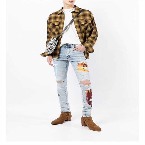 men's jeans amri ripped pants fashion hip hop collage decal blue hole slim fit women's denim elastic krfz miri patch black casual
men's jeans amri ripped pants fashion hip hop collage decal blue hole slim fit women's denim elastic krfz miri patch black casual
