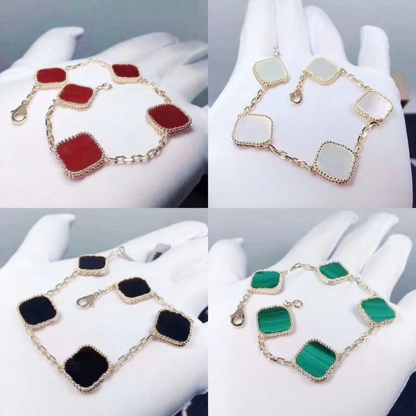 4 leaf grass bracelet chain luxury designer bracelet 18k gold gift for european and american couples 316l stainless steel, Black
4 leaf grass bracelet chain luxury designer bracelet 18k gold gift for european and american couples 316l stainless steel, Black