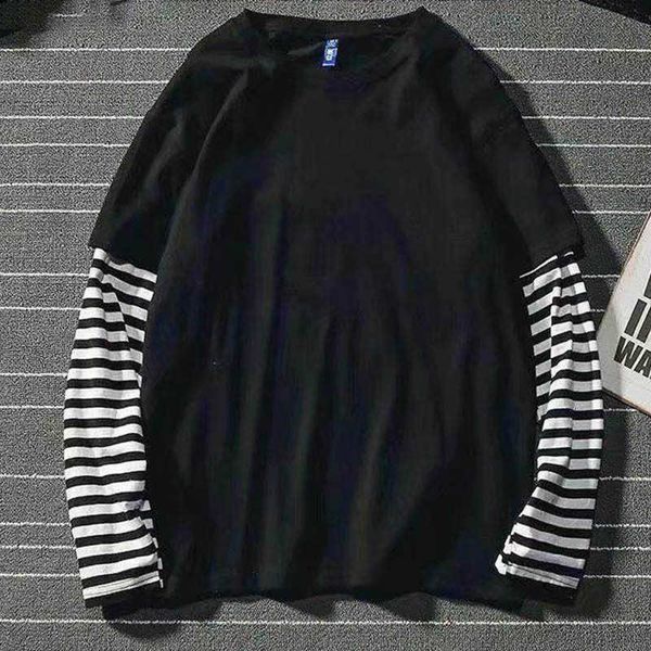men's hoodies & sweatshirts fleece korean harajuku black white striped hip hop t-shirts men women autumn long sleeve fake two-piece t s
men's hoodies & sweatshirts fleece korean harajuku black white striped hip hop t-shirts men women autumn long sleeve fake two-piece t s