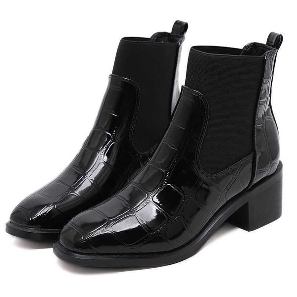 fashion women boots leather autumn winter new short boots chic crocodile women's chelsea thick heel martin woman shoes, Black
fashion women boots leather autumn winter new short boots chic crocodile women's chelsea thick heel martin woman shoes, Black