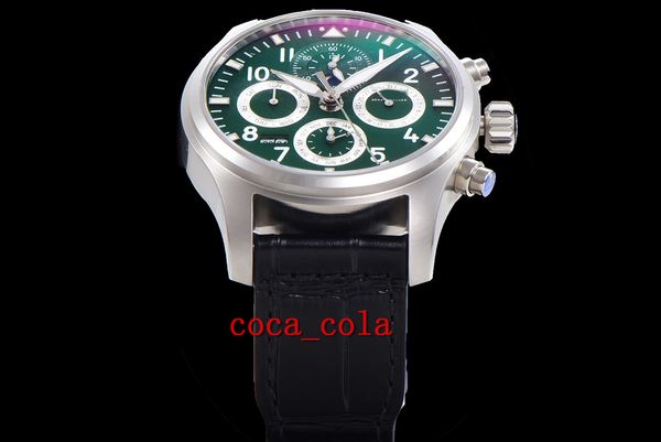 v9 factory iw392202 watch 42mm perpetual calendar chronograph cal.9630 ovement mechanical automatic men's wristwatches 332, Slivery;brown