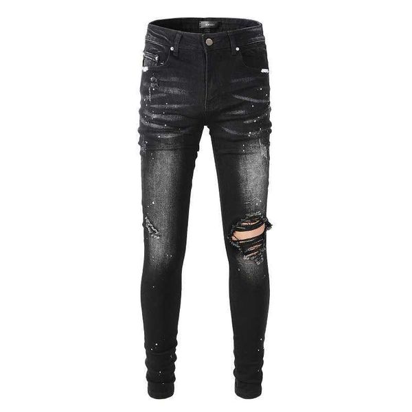 men's jeans amri ripped pants fashion hip hop new casual high street worn out washed splash ink color painting slim fit 845 denim elast, Blue
men's jeans amri ripped pants fashion hip hop new casual high street worn out washed splash ink color painting slim fit 845 denim elast, Blue