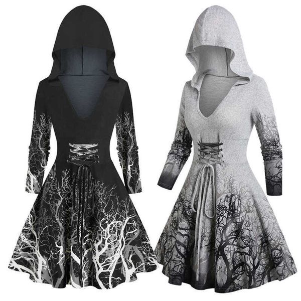 s-xxxl hooded lace-up sweater dresses branch tree pattern woman autumn winter long sleeve mini line graphic dress vestidos, Black;gray
s-xxxl hooded lace-up sweater dresses branch tree pattern woman autumn winter long sleeve mini line graphic dress vestidos, Black;gray