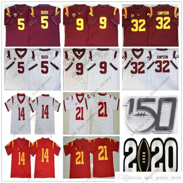 american college football wear ncaa 150th usc trojans #5 reggie bush 9 kedon slovis 21 jackson 14 sam darnold 32 oj simpson 43 troy polamalu, Black
american college football wear ncaa 150th usc trojans #5 reggie bush 9 kedon slovis 21 jackson 14 sam darnold 32 oj simpson 43 troy polamalu, Black