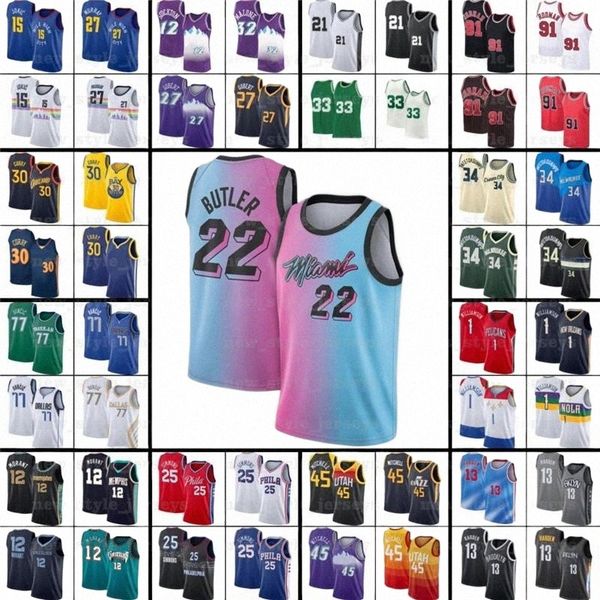 kevin 7 durant kyrie harden irving luka basketball jerseys giannis butler doncic joel dwyane lillard embiid wade antetokounmpo pippen morant, Black;red