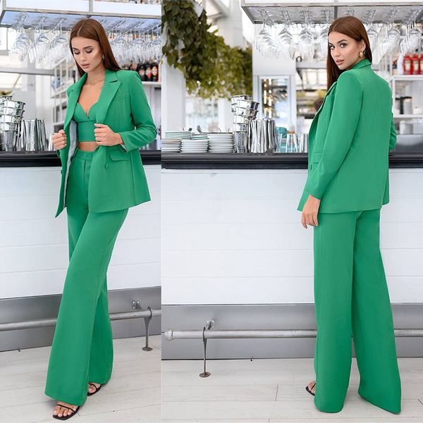 elegant green women pants suits 3 pieces slim fit high waist prom evening party wear blazer flared trousers sets, Black;red
elegant green women pants suits 3 pieces slim fit high waist prom evening party wear blazer flared trousers sets, Black;red