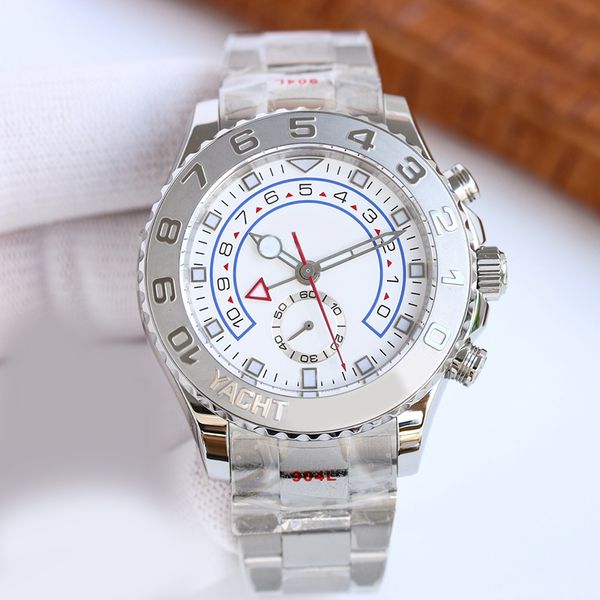 

U1 white round dial men's watch 44mm automatic machine 904L stainless steel folding buckle scratch resistant blue crystal glass quality Montre De Luxe watch