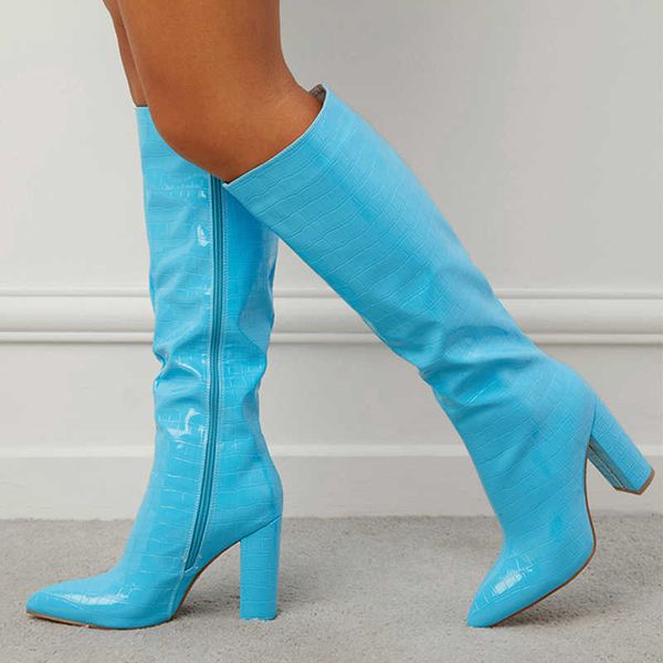 boots autumn winter chunky heels black blue knee high boots femme fashion pointed toe zip party nightclub motorcycle women long shoesg221111
boots autumn winter chunky heels black blue knee high boots femme fashion pointed toe zip party nightclub motorcycle women long shoesg221111