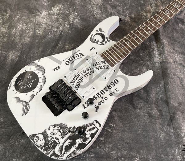 electric guitar with sun and letters decal white cover pickups black rock tremolo star moon rosewood fingerboard
electric guitar with sun and letters decal white cover pickups black rock tremolo star moon rosewood fingerboard