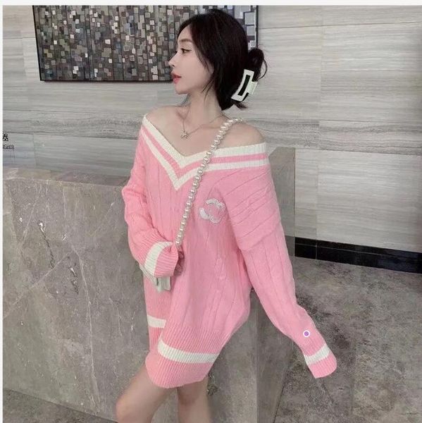 new women's pullover sweaters women crew neck casual stripe knitted sweater designer embroidery letter sweaters, White;black
new women's pullover sweaters women crew neck casual stripe knitted sweater designer embroidery letter sweaters, White;black