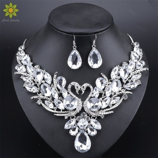 wedding jewelry sets clear crystal bridal silver color swan pendant necklace women gift party prom earring accessories 221109, Slivery;golden
wedding jewelry sets clear crystal bridal silver color swan pendant necklace women gift party prom earring accessories 221109, Slivery;golden