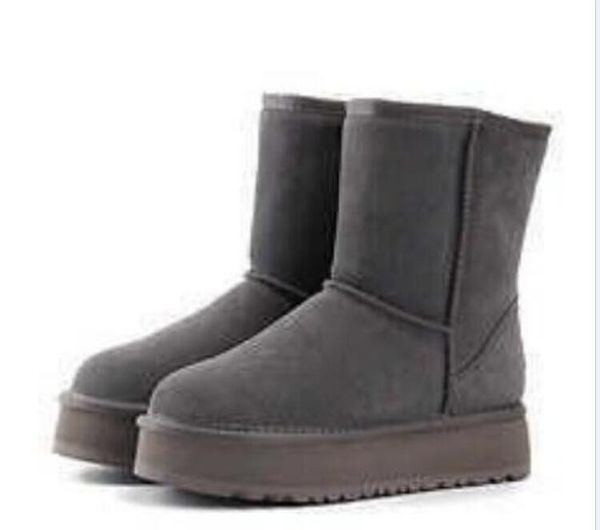 women's platform half boots fashion women genuine suede leather thick bottom warm boots chestnut, Black
women's platform half boots fashion women genuine suede leather thick bottom warm boots chestnut, Black