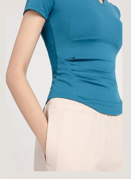ll women's yoga t-shirt short sleeve tight gym crop v neck beauty back fitness yd114
ll women's yoga t-shirt short sleeve tight gym crop v neck beauty back fitness yd114