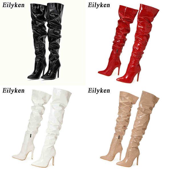 boots eilyken new fashion red pleated patent leather pointed toe zip thigh high boots female stiletto heels design women's shoes 220913, Black
boots eilyken new fashion red pleated patent leather pointed toe zip thigh high boots female stiletto heels design women's shoes 220913, Black