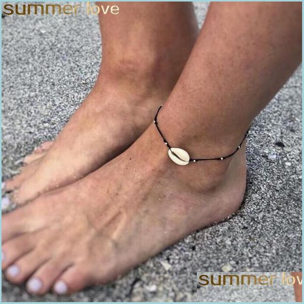 anklets new seashell beads stripe woven anklet beach jewelry handmade simple black rope d braided anklets bracelets for women drop de dhey2, Red;blue
anklets new seashell beads stripe woven anklet beach jewelry handmade simple black rope d braided anklets bracelets for women drop de dhey2, Red;blue