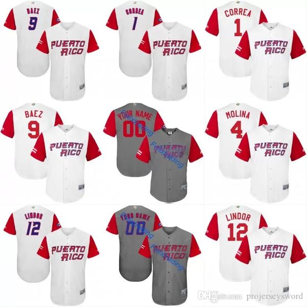 2017 puerto rico world baseball classic wbc jersey 1 carlos correa 4 yadier molina 9 javier baez 15 carlos beltr 12 flindor baseball jerseys, Black
2017 puerto rico world baseball classic wbc jersey 1 carlos correa 4 yadier molina 9 javier baez 15 carlos beltr 12 flindor baseball jerseys, Black