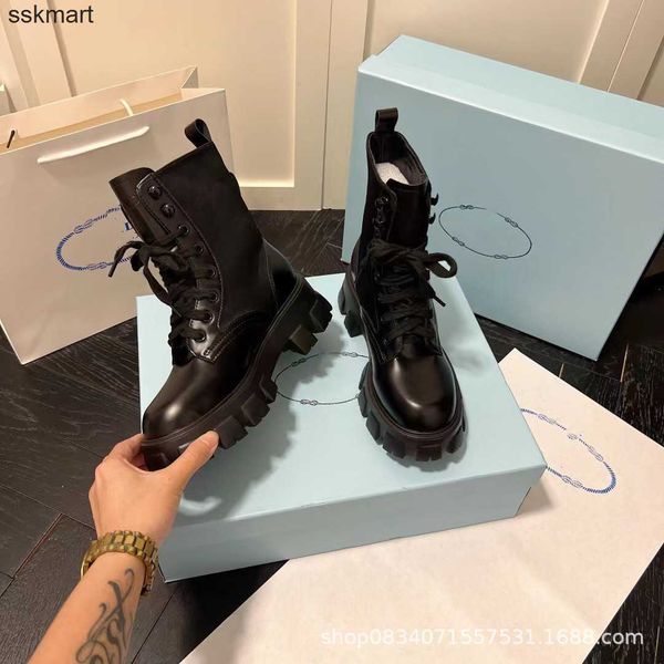 designer p triangle logo english martin boots women 2022 autumn and winter lace up coarse heel short boots size 35-45, Black
designer p triangle logo english martin boots women 2022 autumn and winter lace up coarse heel short boots size 35-45, Black