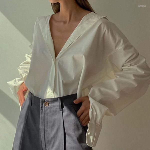women's polos bkld personalized fashion polo shirt 2022 fall style solid simple irregular long patchwork button loose lady top, White
women's polos bkld personalized fashion polo shirt 2022 fall style solid simple irregular long patchwork button loose lady top, White