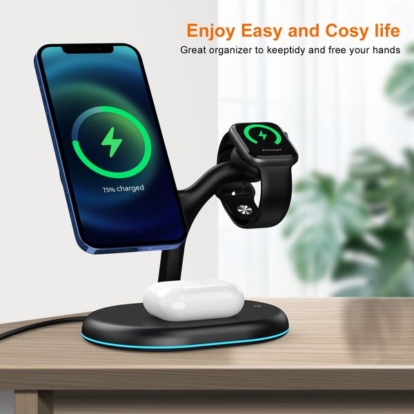 new multi-function magnetic three in one- stand wireless charger-supporting simultaneous charging of mobile phone-watch and headset
new multi-function magnetic three in one- stand wireless charger-supporting simultaneous charging of mobile phone-watch and headset