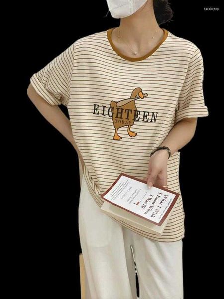women's t-shirt fashion cartoon tees for woman round neck pullover summer style all-match women clothes short sleeve letter striped, White
women's t-shirt fashion cartoon tees for woman round neck pullover summer style all-match women clothes short sleeve letter striped, White