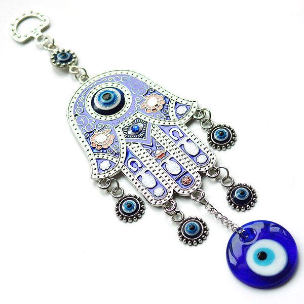 creative turkish blue evil eye keychain fashion fatima's hand alloy keychain pendant jewelry accessories gift in bulk, Silver
creative turkish blue evil eye keychain fashion fatima's hand alloy keychain pendant jewelry accessories gift in bulk, Silver