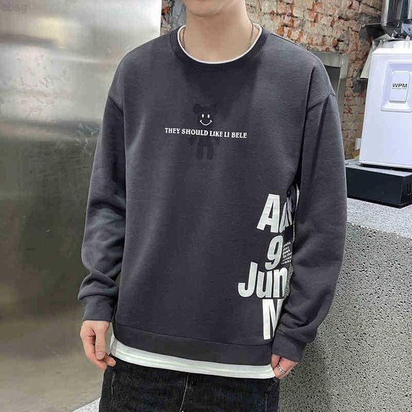 hoodies men's fleece sweater long sleeve autumn round neck pullover loose off shoulder fake two pieces of creative printed youth clothe, Black;brown
hoodies men's fleece sweater long sleeve autumn round neck pullover loose off shoulder fake two pieces of creative printed youth clothe, Black;brown