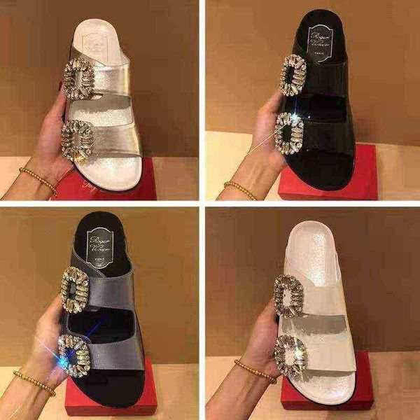 thick rv transparent soled slippers women's summer wear flat bottomed fashion net red cool water drill going out, Black
thick rv transparent soled slippers women's summer wear flat bottomed fashion net red cool water drill going out, Black