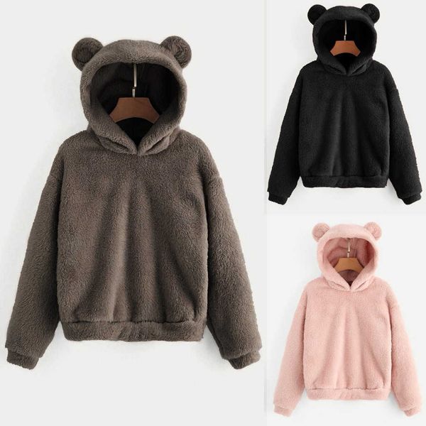 winter thick warm plush coat velvet cashmere women hoody sweatshirt long sleeve fleece bear shape fuzzy hoodie pullover top, Black
winter thick warm plush coat velvet cashmere women hoody sweatshirt long sleeve fleece bear shape fuzzy hoodie pullover top, Black