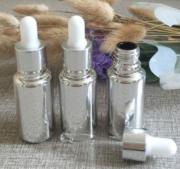 100pcs empty 15ml silver glass bottle essential oil dropper bottle for e liquid fahsion
100pcs empty 15ml silver glass bottle essential oil dropper bottle for e liquid fahsion
