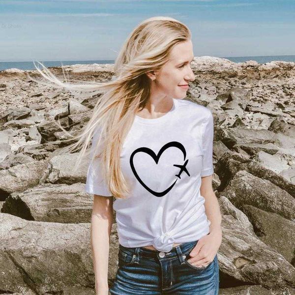 women's t-shirt travel plane love heart summer graphic tees women short sleeve holiday casual tumblr female clothes ropa de mujerwomen, White
women's t-shirt travel plane love heart summer graphic tees women short sleeve holiday casual tumblr female clothes ropa de mujerwomen, White